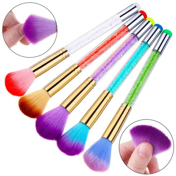 

nail cleaning nail brush tools file art care pedicure soft remove dust clean remover brush acrylic for care, Yellow