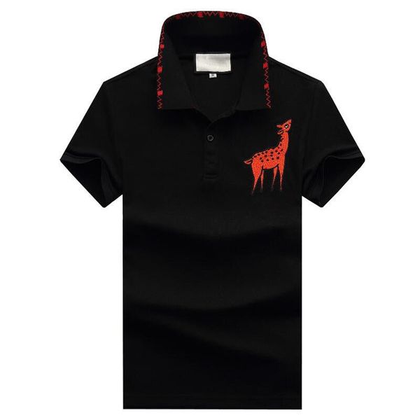 

размер m-3xl мужские поло рубашки бренд дизайнер животных вышивка с коротким рукавом мужчины поло футболка улица мужские поло, White;black