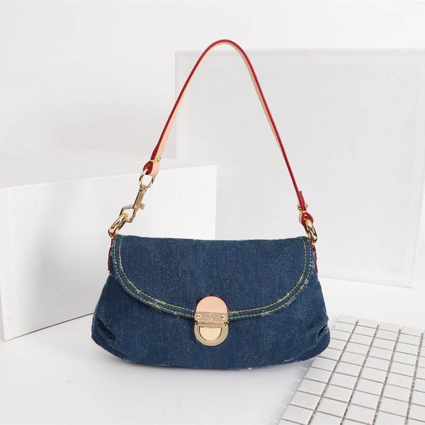 

latest luxury fashion wild denim letter pattern woman shoulder bag designer woman bag size 26x17x7cm model m44470