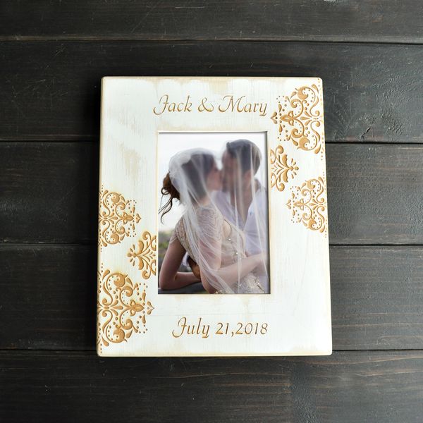 

custom wedding p frame, personalized pictures frames, wooden wedding frame, home decor, rustic gift, 5 inch p