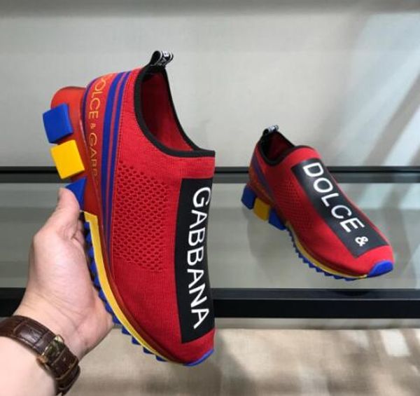 

2020 with box branded men stretch jersey sorrento slip-on urban style sneaker lady two-tone rubber bottom micro sole casual shoes 35-45 1001