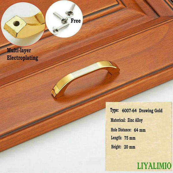 2019 6007 64 Drawing Gold Simple Pastoralism Modern Door Handles