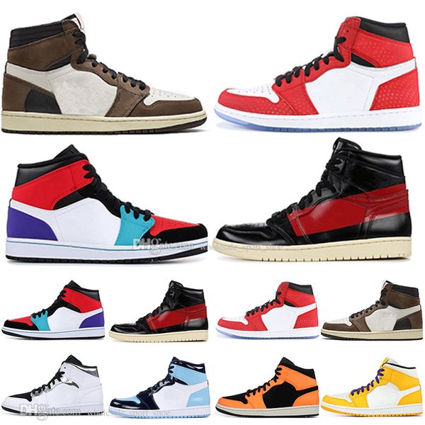 

Cheap 1 OG Travis Scotts basketball shoes mens women Spiderman Chicago Couture Bred Banned Gold Orange Black Men Sports Designer Sneakers