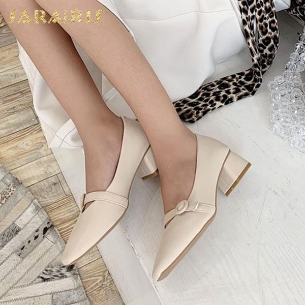 

sarairis 2020 new design slip-on chunky heels elegant pumps woman shoes wholesale buckle decoration spring shoes women pumps, Black