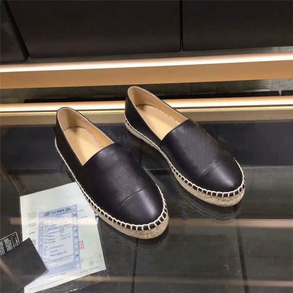 

горячая-продажамода дизайнерские парусиновые туфли и реальные овчины женщин эспадрильи плоские туфли летние мокасины espadrilles0, Black