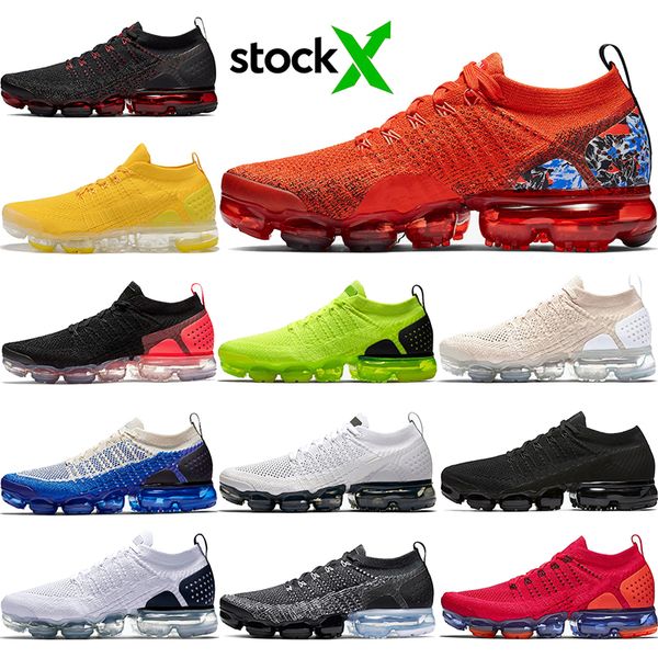 

stock x 2020 cushion running brand red orbit bright yellow volt grey symbol men women fly knit 2.0 sport designer sneakers