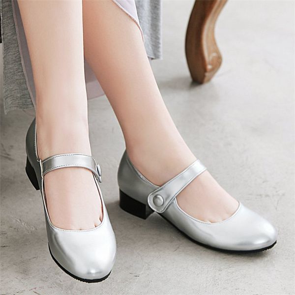 

mary jane shoes for women bellerina flats 2020 dress ballet flat shoes low heels office work woman silver black size 33 43