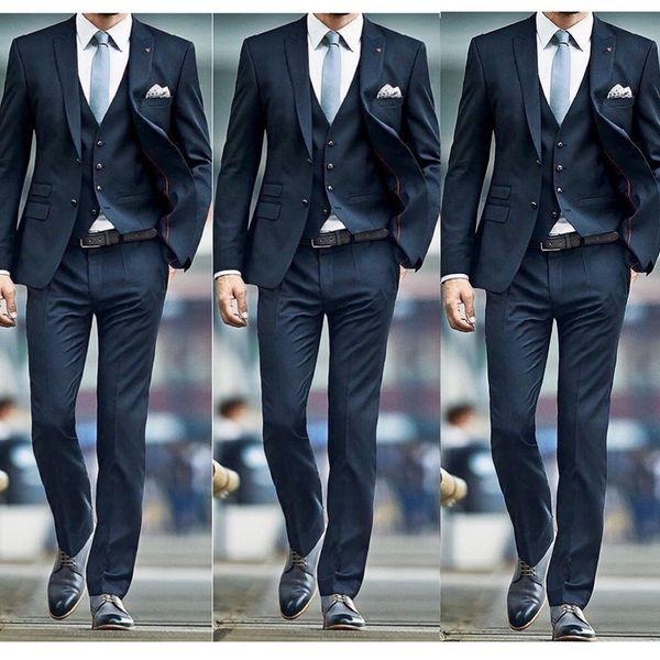 

new fashion 2020 navy men suits for wedding groom tuxedos classic outfit man blazers 3pieces groomsmen wear (jacket+pant+vest, White;black