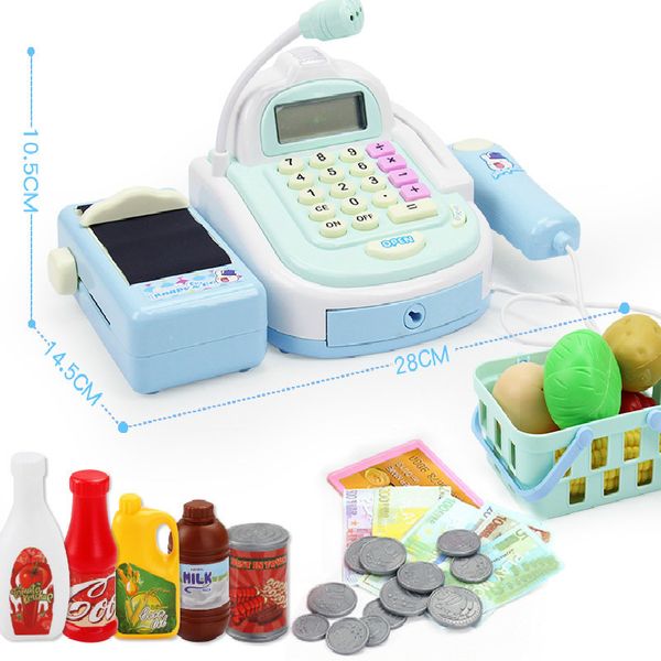 

mini simulation supermarket checkout counter foods goods toys kids pretend play shopping cash register set toy for girls gift