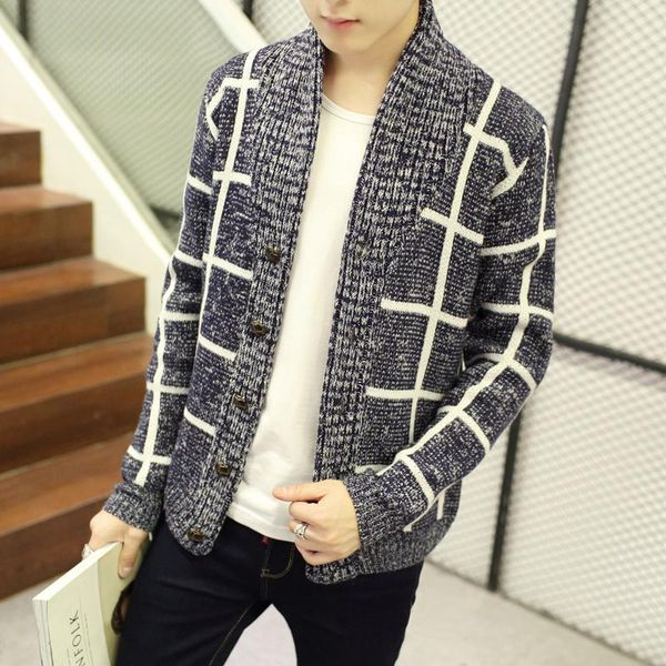 

mrmt 2019 brand men's fashion sweaters overcoat for male striped v-collared youth sweaters jacket outer wear clothing, White;black