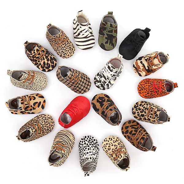 

genuine leather baby shoes leopard print baby girls soft shoes horse hair boys first walkers lace moccasins