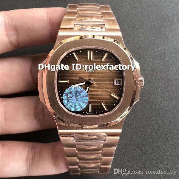 

Luxury 5711 men watch 18k ro e gold chocolate dial wi 324 c automatic 28800bph apphire cry tal tran parent ca e back watche