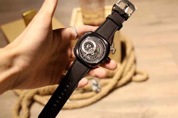 

men watches q3/01 automatic movement 316 stainless steel case watches watch male clock men party gift waterproof nfc, Slivery;brown
