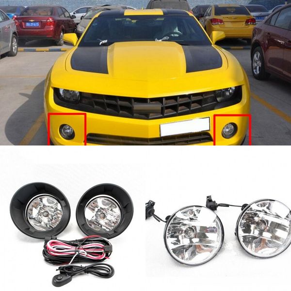 

car oem style directly replacement fog lamp lights w/bulb+switch+wire+bezel/1set for chevrolet camaro 2011-2016