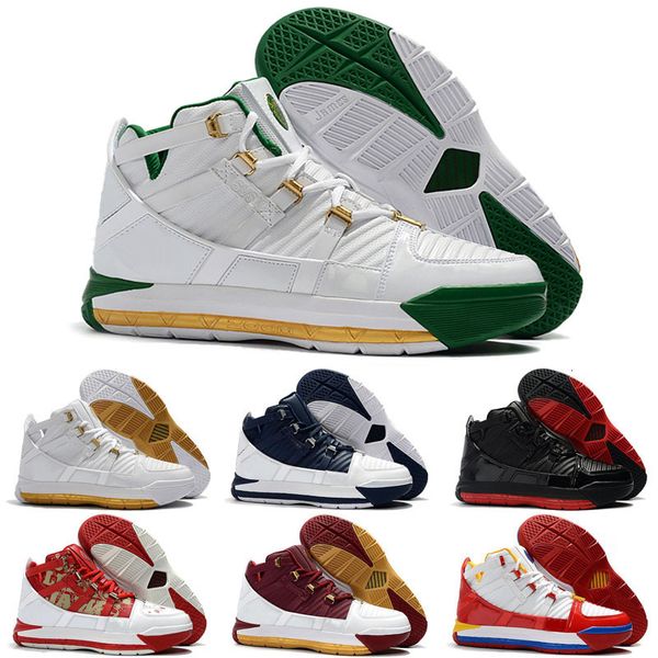 

new new mens retro lebron 3 basketball shoes for sale mvp christmas bhm oreo kids lebrons boots sneakers, Black