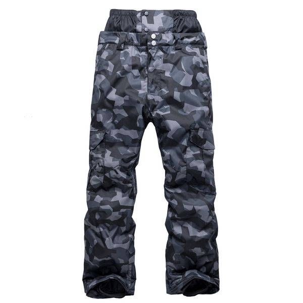 

men 's snowboarding pants winter outdoor windproof waterproof warming thicker camouflage high - waist ski pants delivery, Black