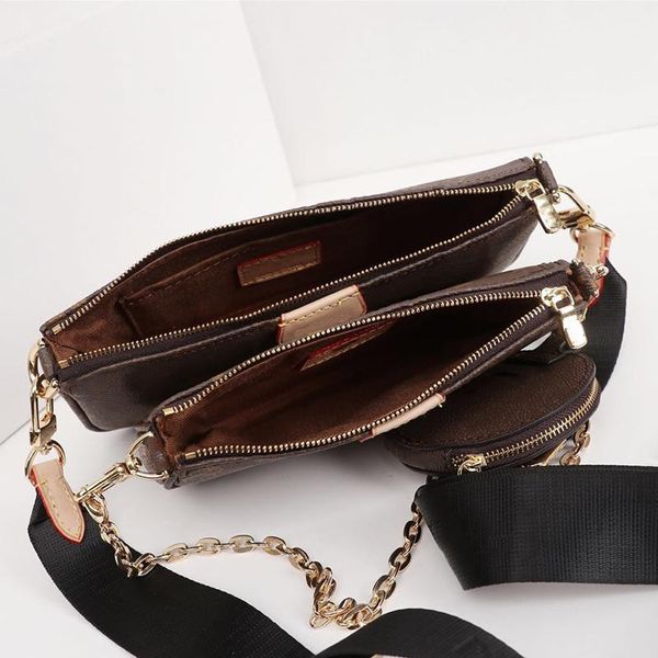 

new mahjong bag three-in-one bag zero wallet one shoulder slanted female bag three-piece wallet multi pochette accessoires m44823