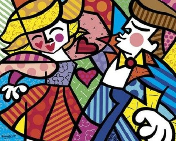 

качаться romero britto home decor ремесла картина маслом на холсте wall art canvas картинки 200528