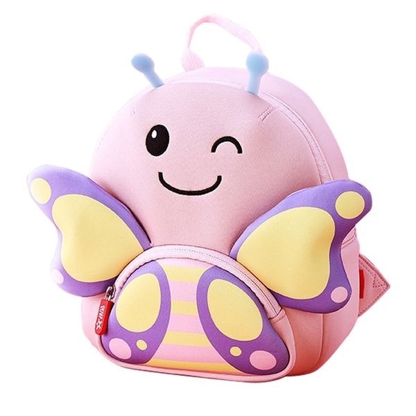 

fashion pink butterfly school bags for girls kindergarten kids animals backpacks cute cartoon schoolbag mochila infantil