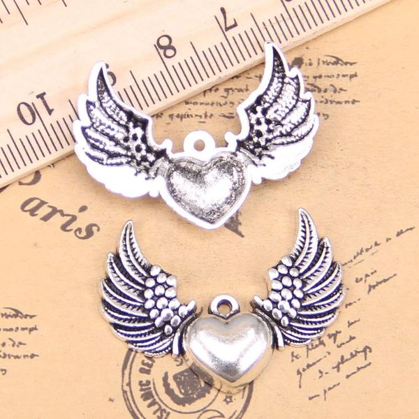 

6pcs charms heart 36x27mm antique pendants,vintage tibetan silver jewelry,diy for bracelet necklace, Bronze;silver