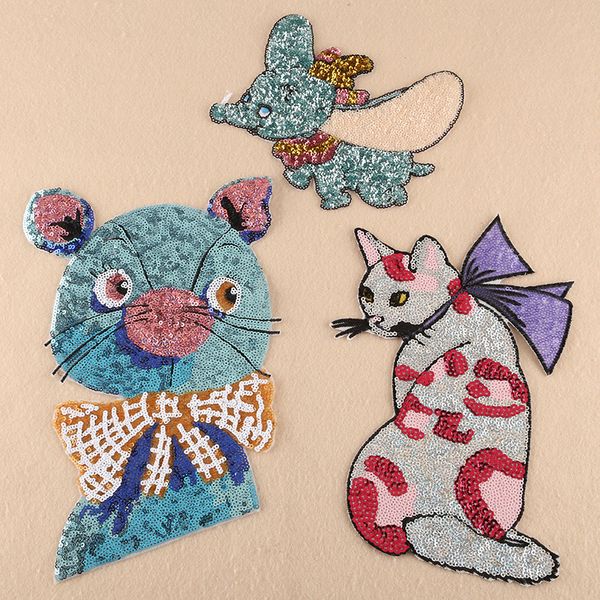 

gugutree embroidery big cats patch animal patches badges applique patches for clothing dk-14, Black