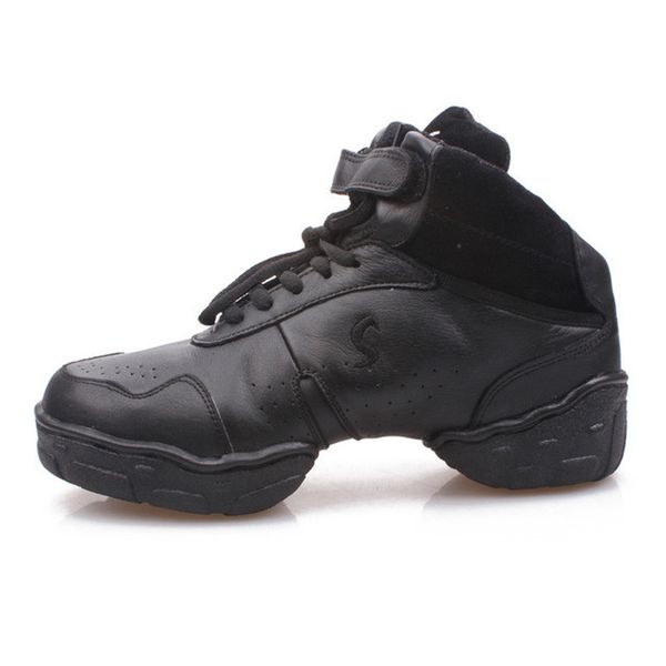 

men leather mesh upper high elevator shoes inside professional dance sneakers jazz salsa modern