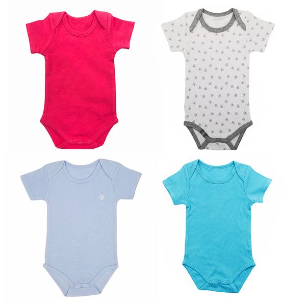 

распродажа новорожденный одежда 100% хлопок дети unisex младенец детская одежда летом с коротким рукавом девочка мальчик bodysuits, White