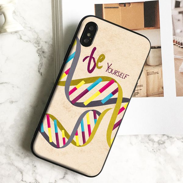 

coque luxury dna be yourself case for iphone 11 pro xs max xr 8 7 6s plus 5 se case soft black tpu silicone cover.