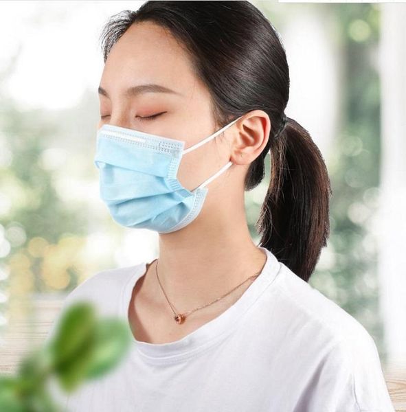 

dhl бесплатная доставка дешевые 50 шт. одноразовые маски маски 3 слоя пылезащитный лицо рот маска партии maschere mascherine