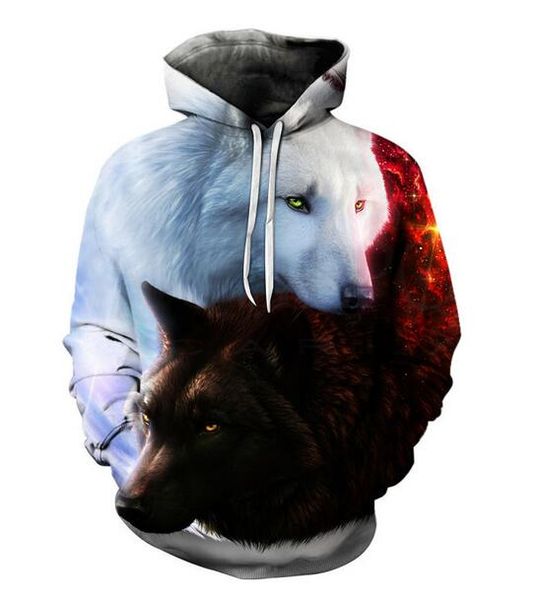 Herren Designer Hoodies für Frauen Männer Paare Sweatshirt Liebhaber 3D Wolf Hoodies Mäntel Kapuzenpullover T-Shirts Kleidung RR092