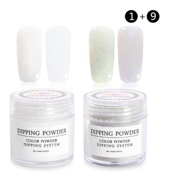 

2 pcs/set dipping gradient french nail color glitter without lamp cure manicure nail art decorations, Silver;gold