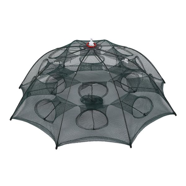 

portable foldable 8 sides 16 holes automatic fishing net landing net trap cast dip cage fish shrimp trap fish minnow crayfis