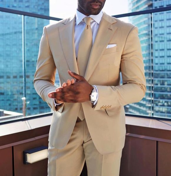 

beige men wedding tuxedos notch lapel slim fit groom tuxedos excellent men blazer 2 piece suit prom/dinner jacket(jacket+pants+tie) 2523, Black;gray