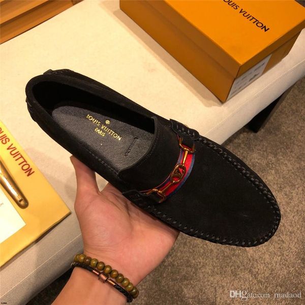 

20sw men loafers party shoes luxury loafer leather man moccasin wedding slip on flats car driving boat shoes gommino zapatos brown tttt4, Black
