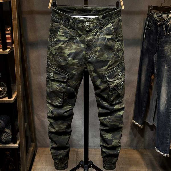 

men's jogging casual pants fitness camouflage design men's sports pants color fashion sports, Black