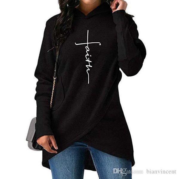 

women long hoodie sweatshirt pullover cartoon print long sleeve splited pockets sweatshirt hoody pullovers dress sudadera minecraft hoodie, Black