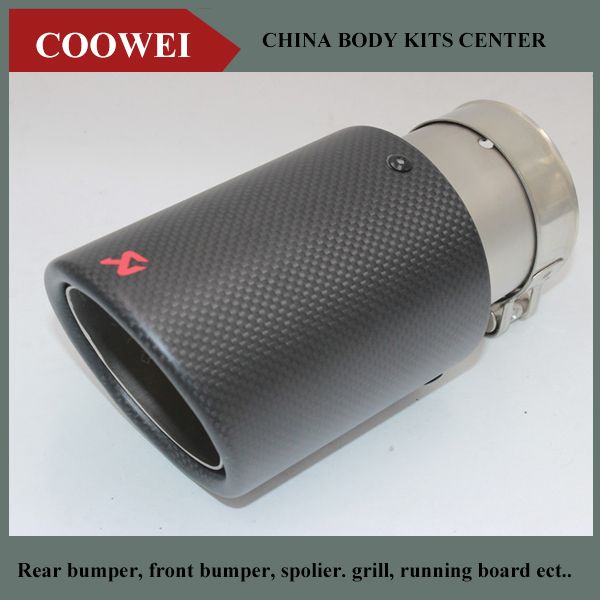

carbon fiber + stainless steel universal car exhaust pipe tip tailtip akrapovic car exhaust muffler tip
