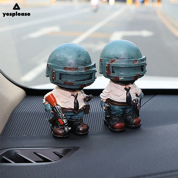 

yesplease car interior accessories ornaments cute resin doll for pubg player unknowns battlegrounds automotive interior toys