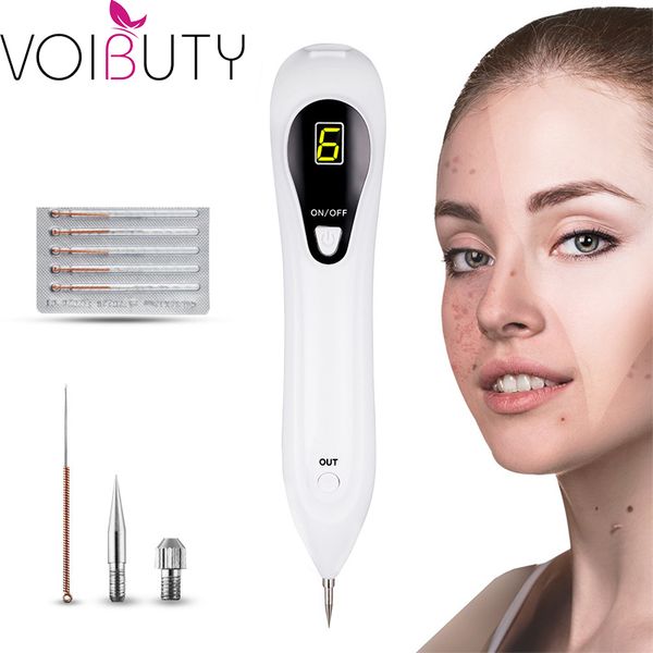 

перезаряжаемый плазменный 6-точечный лазерный жк-развертка с точечной ручкой для точечного удаления веснушек бородавок с татуировкой для уда, Black