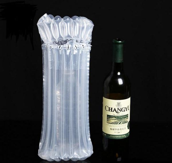 32 * 8 cm Air Dunnage Bag Air Filled Envoltório garrafa de Vinho Envoltório Inflável Almofada de Ar Coluna Sacos de Envoltório com uma bomba livre SN2307