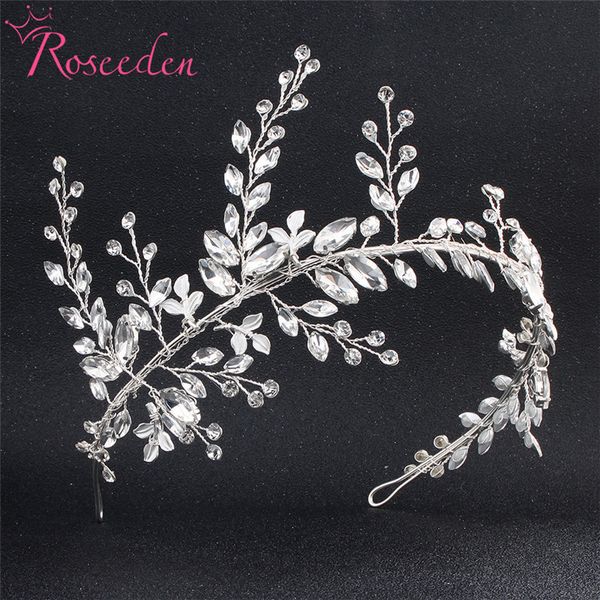 

bridesmaids bride tiara crown handmade silver leaf wedding headband women wedding hair jewelry headpiece re775, White;golden