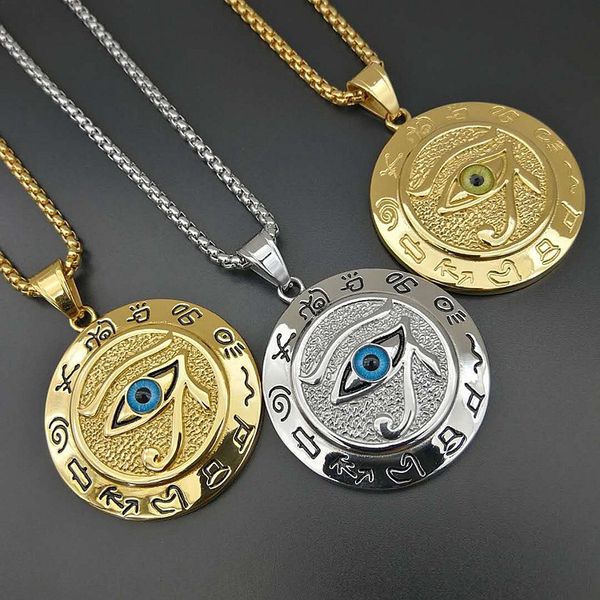 

Древний египетский кулон Horus Eye Титановая сталь / нержавеющая сталь Ожерелье Horus Eye