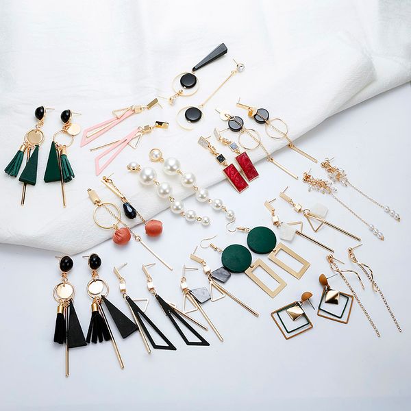 

new women's drop earrings selling long dangling earrings gift for party wedding brincos, Silver