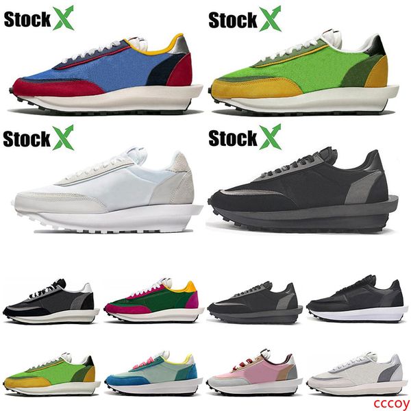 

stock x sacai ldv waffle running shoes for men women white nylon gusto varsity blue green gusto outdoor women sports sneakers size 36-45