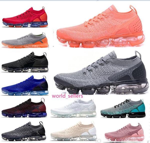 

2019 new flagship shoes men women new white black grey blue pink knitting flykint trainers vapor 2.0 designer sneakers casua