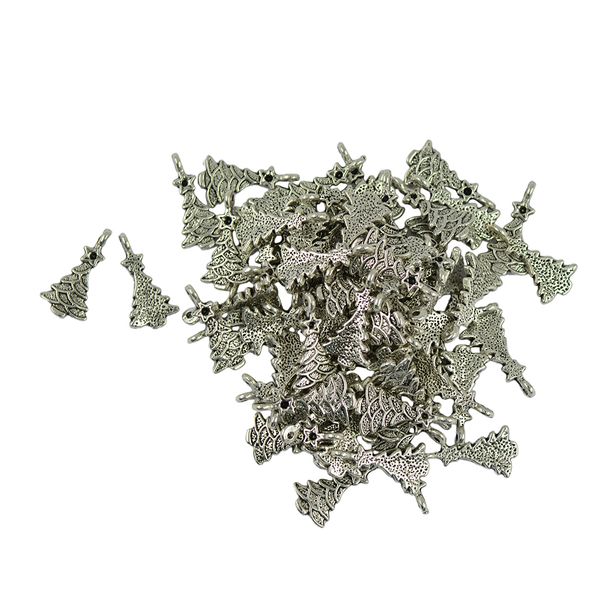 

50 тибетский серебряный рождественская елка звезда шарм кулон поиск бусины решений, Black