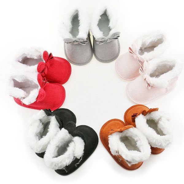 

baby girls shoes boots kids winter thick snow boots fur shoes 5colors 0-12m