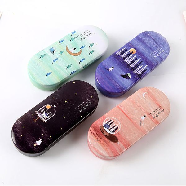 

cartoon glasses case for women lovely hard glasses case cute eyeglass sunglasses protector box girls spectacle, Silver