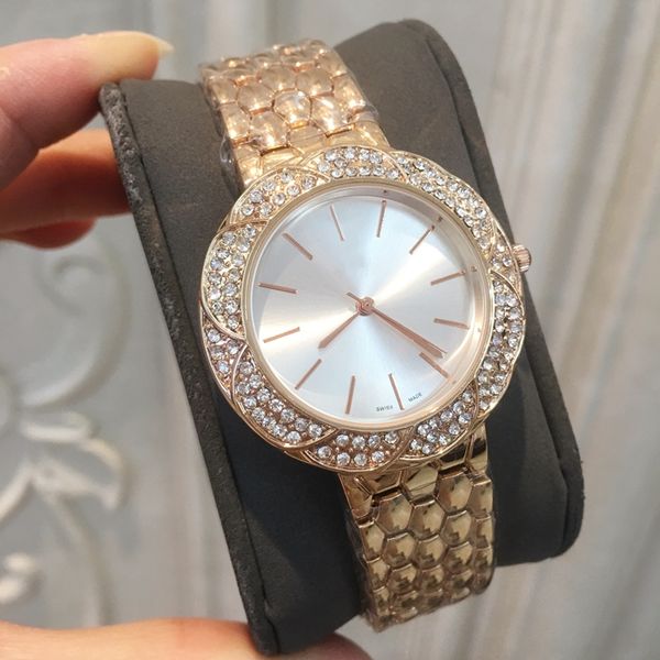 

2019 мода топ бренд роза золотые женские часы специальная модель lady сексуальный наручные часы limited edition полный бриллиантовый часы pa, Slivery;brown