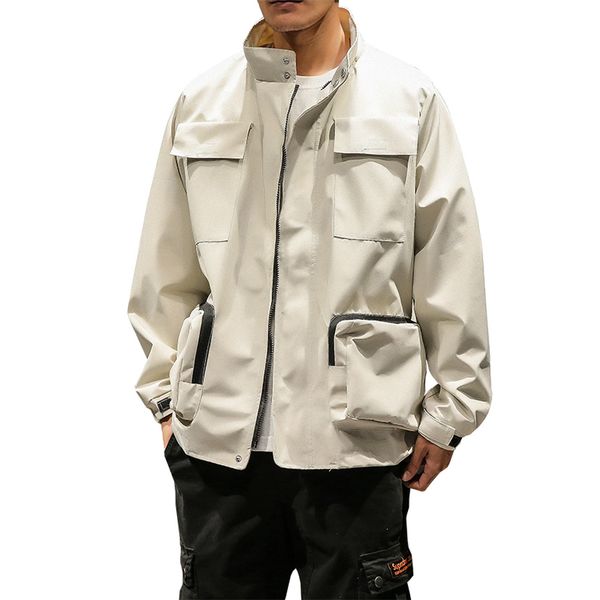 

2019 new men's jackets fashion bomber jackets coats m-5xl teenagers outwear coats spring big pockets jacket male, Black;brown